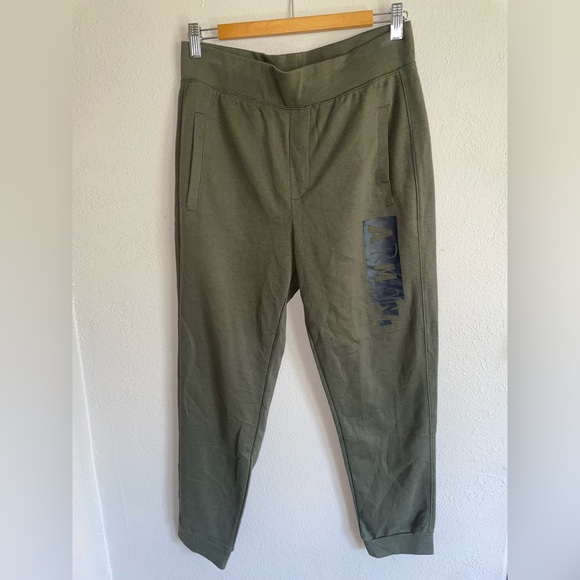 Armani Exchange Sweatpants Joggers Casual Pockets Mens Size Small Green AX - Picture 1 of 6